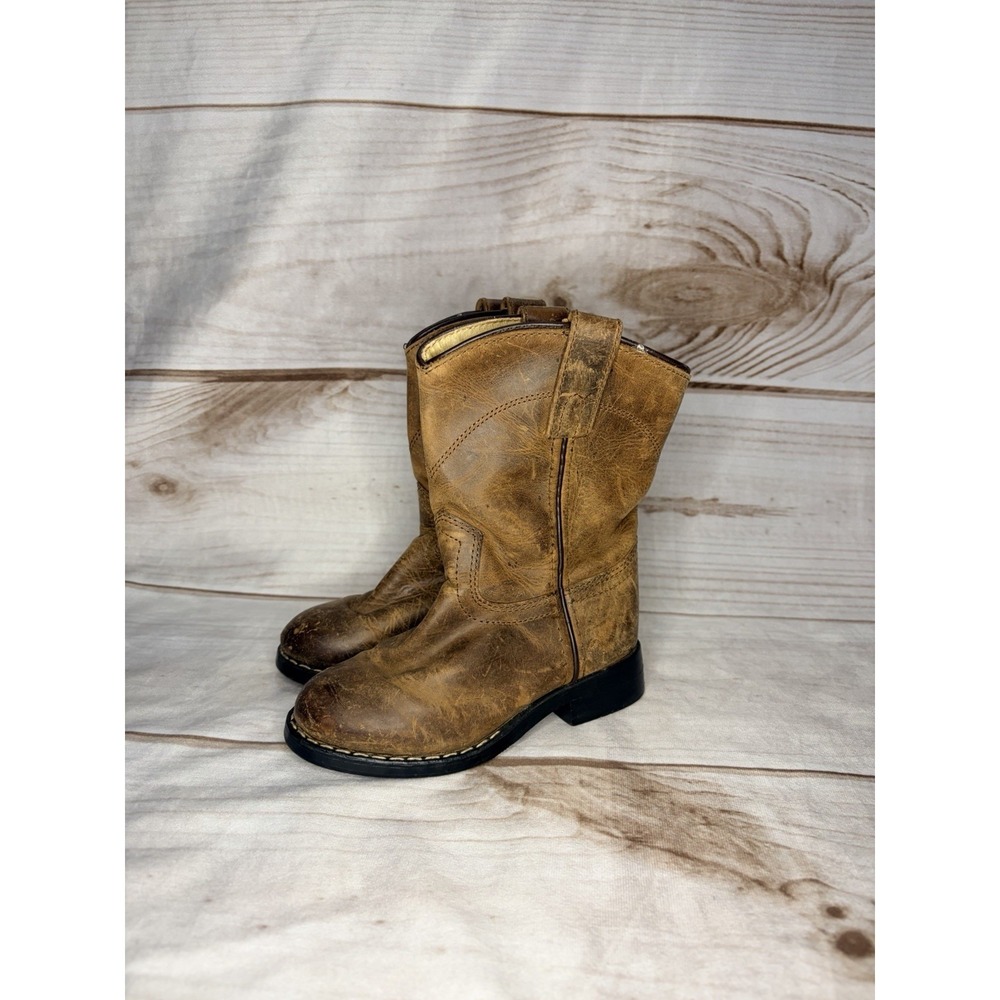 Smoky Mountain Kids Cowboy Boots Youth 9.5R Brown‎ Leather Western Style 3036Y
